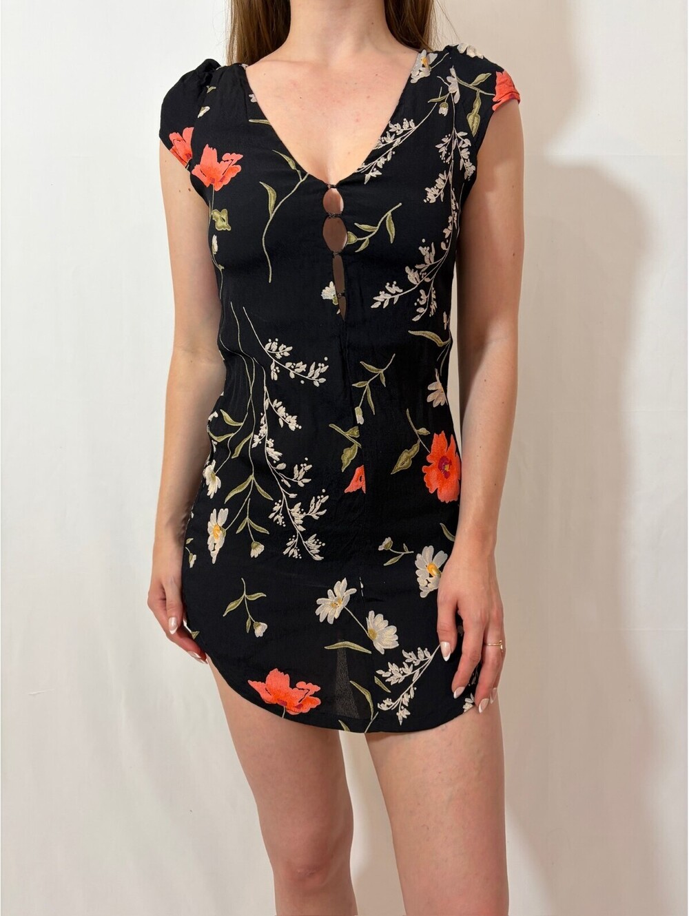 Black Floral Summer Reformation Mini Dress